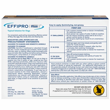 VIRBAC-EFFIPRO-FLEA-TICK-SPOT-DOGS-89-132-LBS-6-DOSES