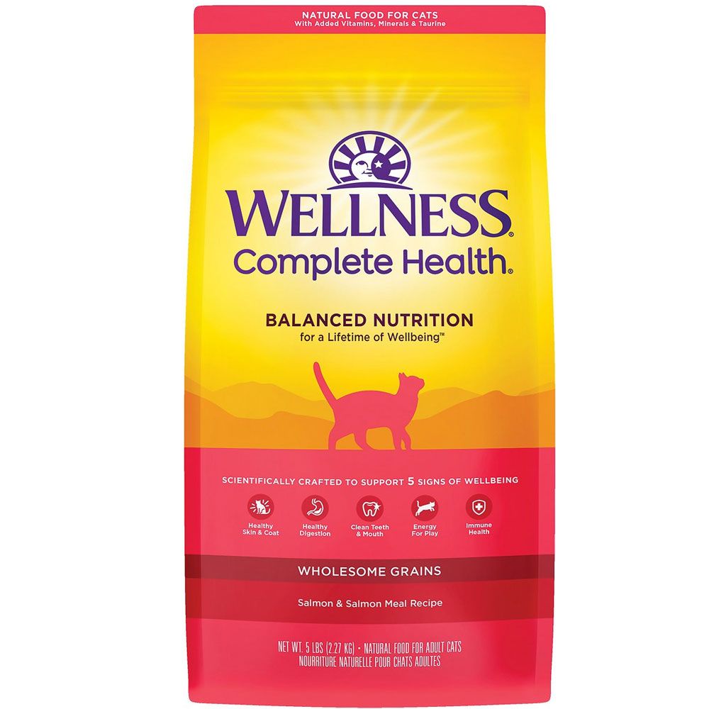 Wellness Complete Health Salmon Adult Dry Cat Food, 5lb bag On Sale