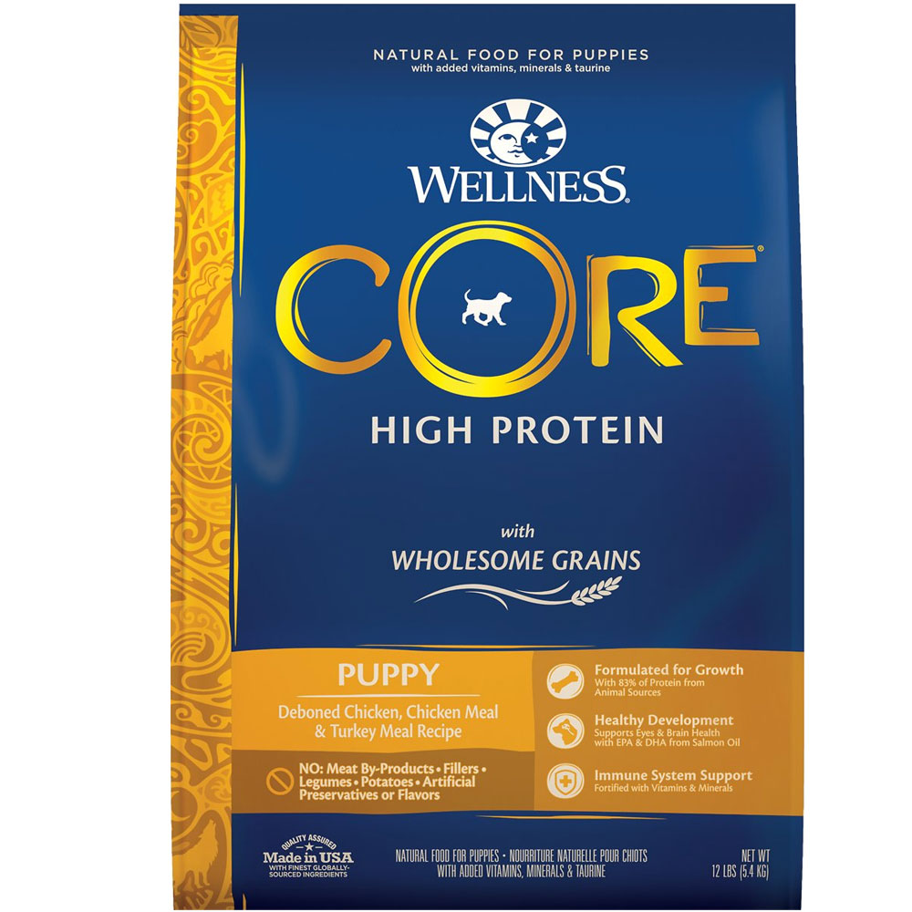 Wellness CORE Wholesome Grains Puppy High Protein Dry Dog Food, 12lb
