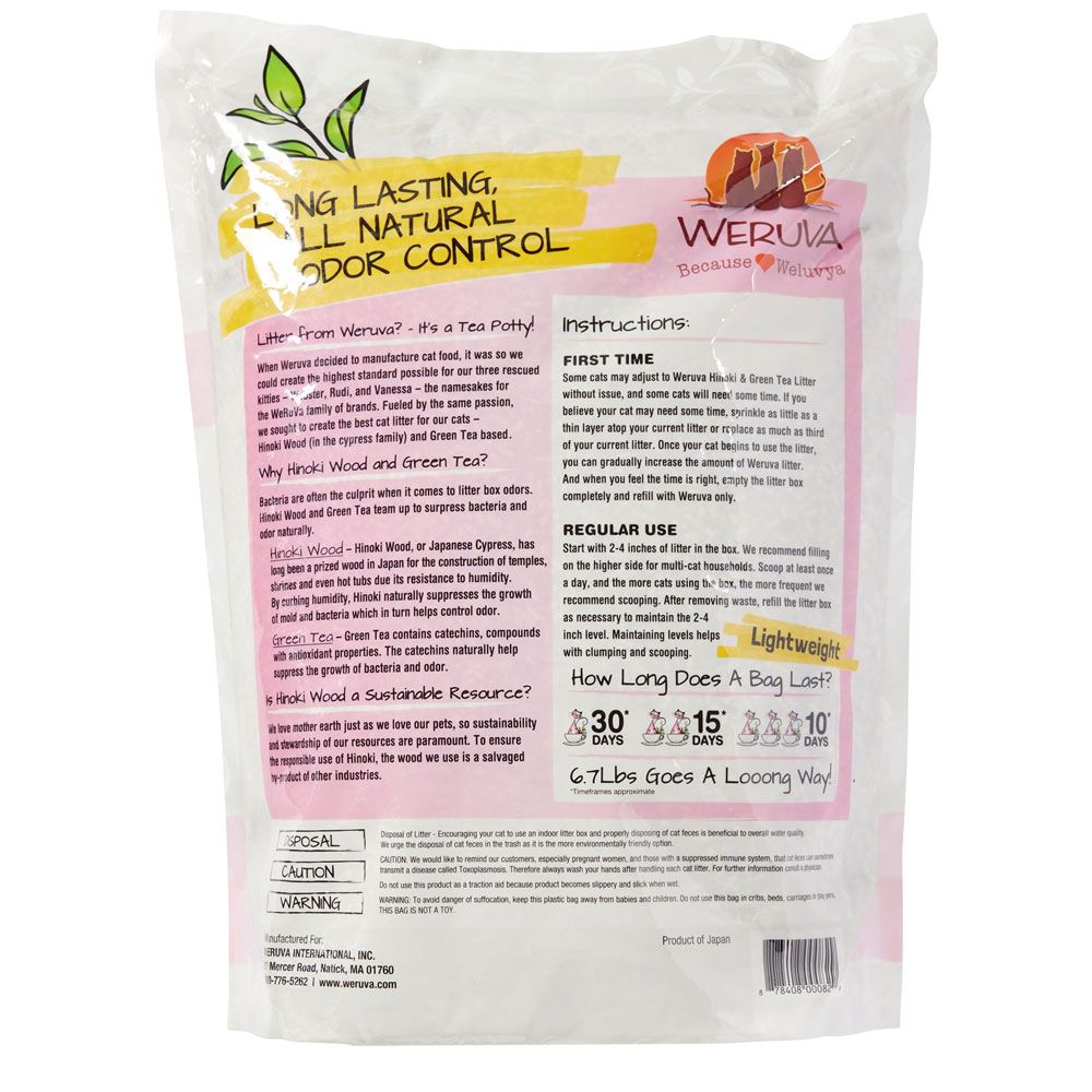 Weruva Classic Fresh Scented Clumping Wood Cat Litter, 6.7lb bag On