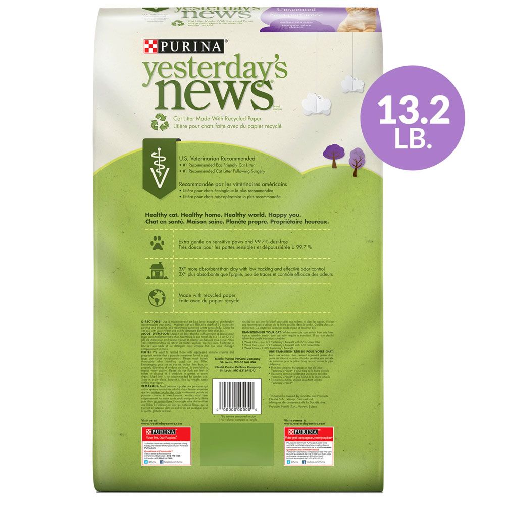 Yesterday's News Softer Texture Unscented NonClumping Paper Cat Litter