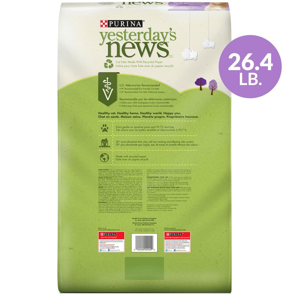 Yesterday's News Softer Texture Unscented NonClumping Paper Cat Litter