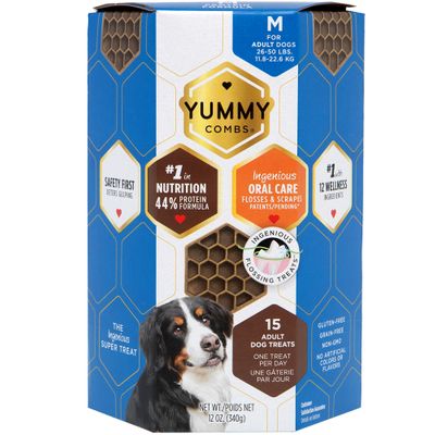 YUMMYCOMBS-FLOSSING-DENTAL-TREATS-DOGS-26-50LBS-MEDIUM-15CT