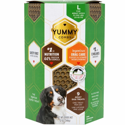 YUMMYCOMBS-FLOSSING-DENTAL-TREATS-DOGS-51-100LBS-LARGE-9CT