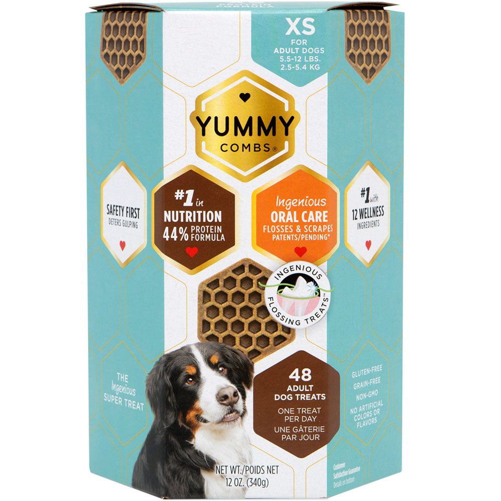 YUMMYCOMBS-FLOSSING-DENTAL-TREATS-2PCK-DOGS-5-12LBS-XSMALL-24CT