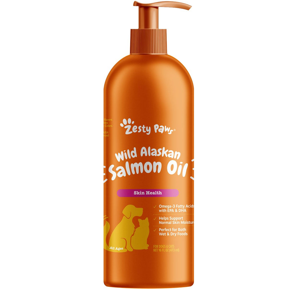Zesty Paws Wild Alaskan Salmon Oil Liquid Skin & Coat Supplement for