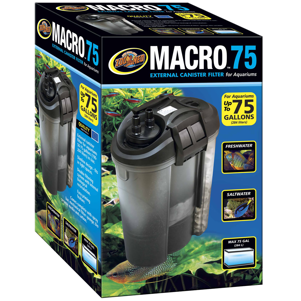 Zoo Med Macro 75 External Canister Filter (260 GPH) On Sale EntirelyPets