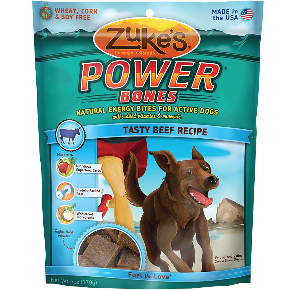 Zuke's Power Bones Natural Endurance Treats For Dogs BEEF (6 oz) On