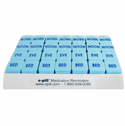 4 Times a Day x 7 Day<br>Large Pill Organizer with Tray