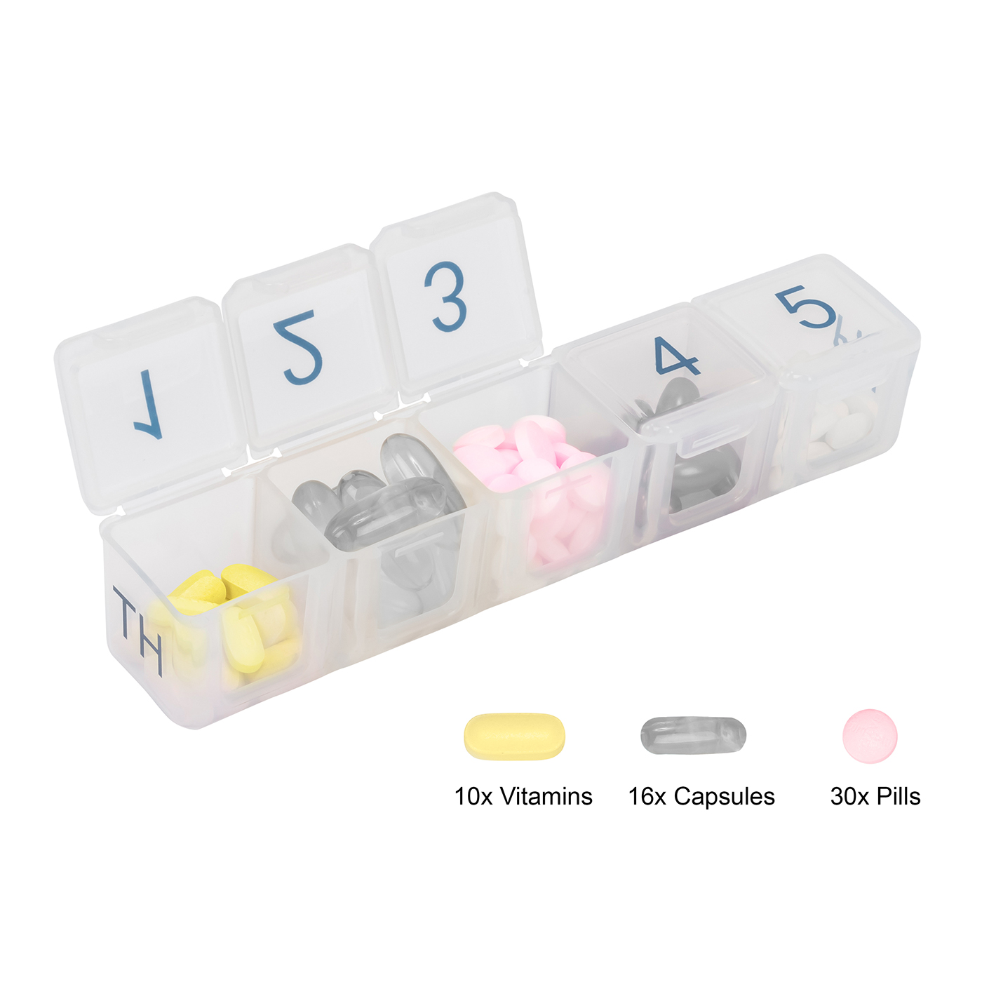 5 Times a Day x 7 Day Large Pill Organizer