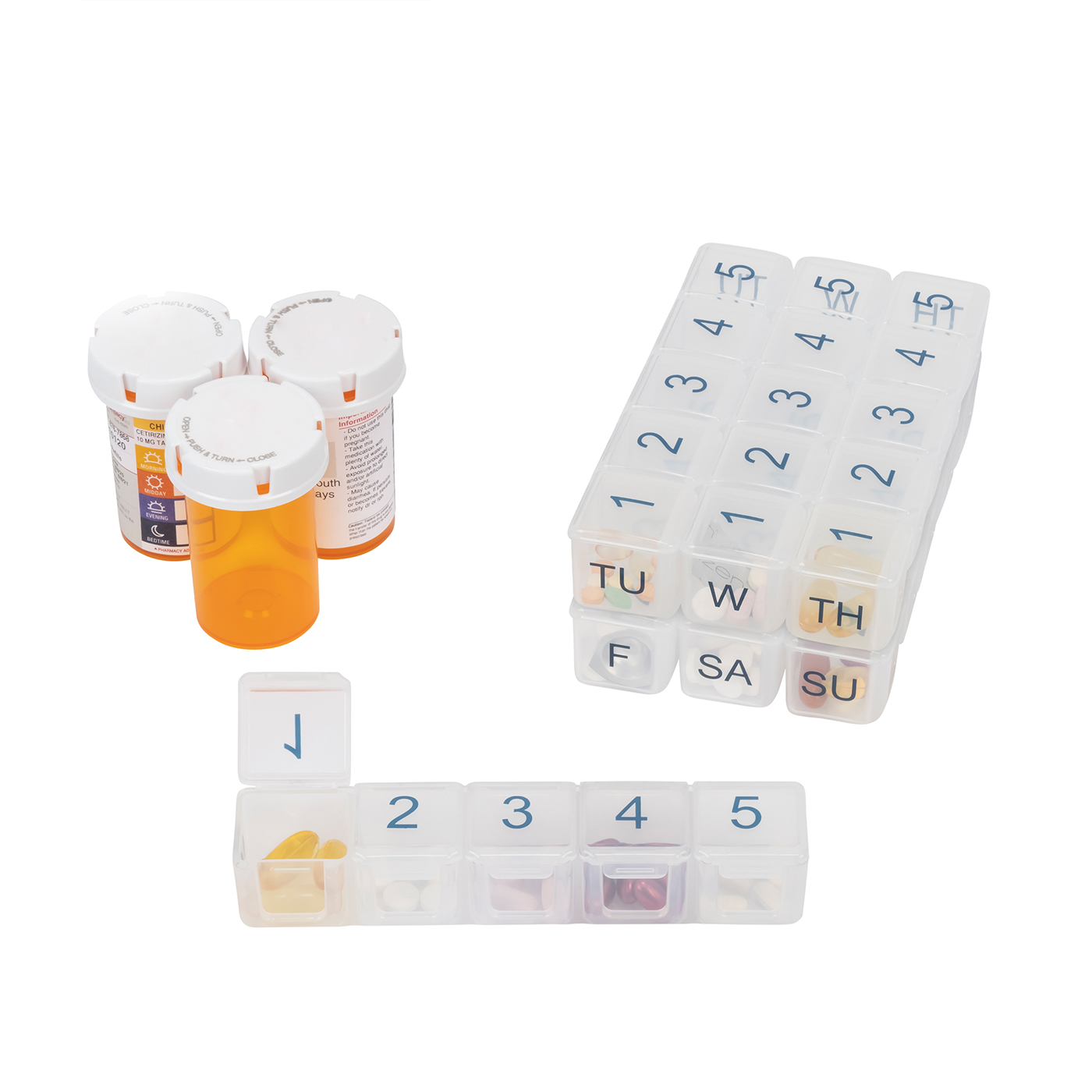 5 Times a Day x 7 Day Large Pill Organizer