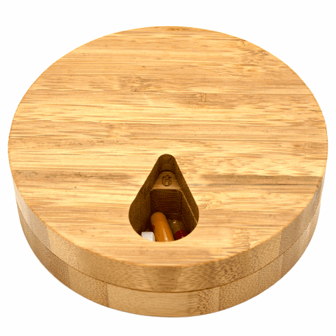 Bamboo Pillbox Organizer for Tablets, Vitamins or Supplements