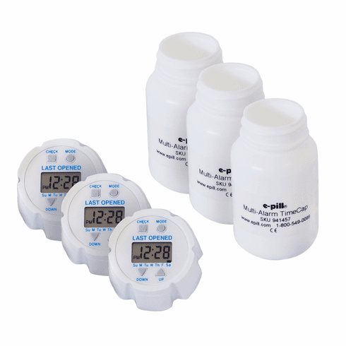 TimeCap & Bottle<br> Last Opened Time Stamp<br> with Reminder - 3 Pack
