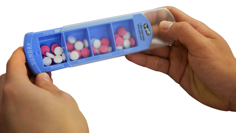 E-Pill 4 Times A Day X 7 Day Large Weekly Pill Organizer, Vitamin, And Medicine Pillbox - With 4 Alarm Talking Reminder
