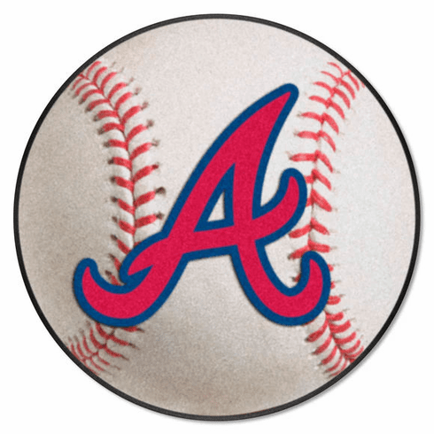 Atlanta Braves MLB 27" Round Baseball Rug