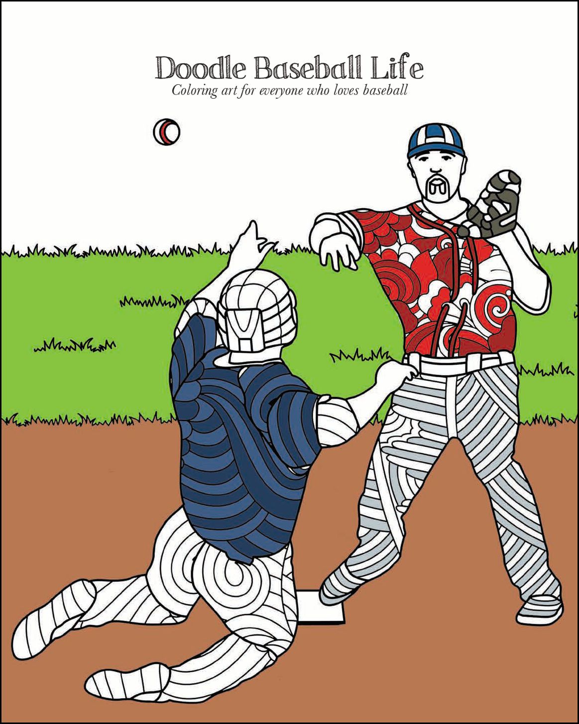 Doodle Baseball Life Adult Coloring Book