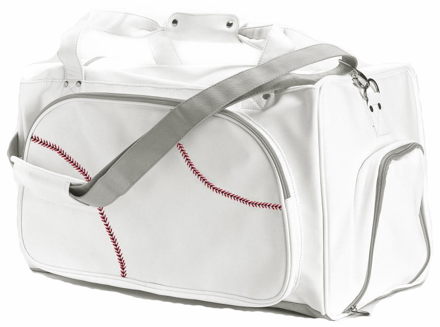 White Baseball Duffel Bag