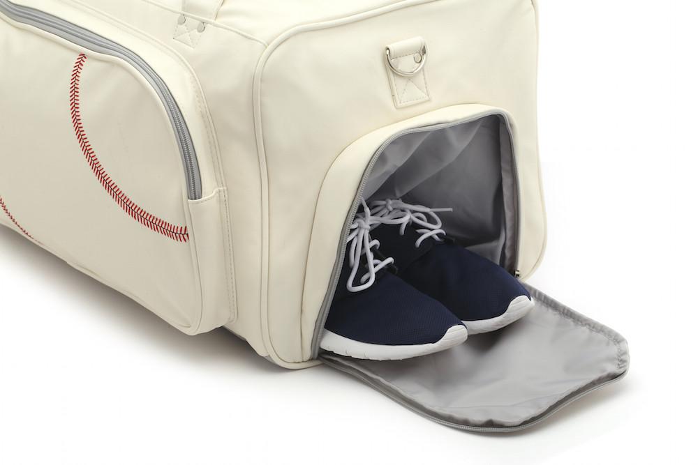 White Baseball Duffel Bag