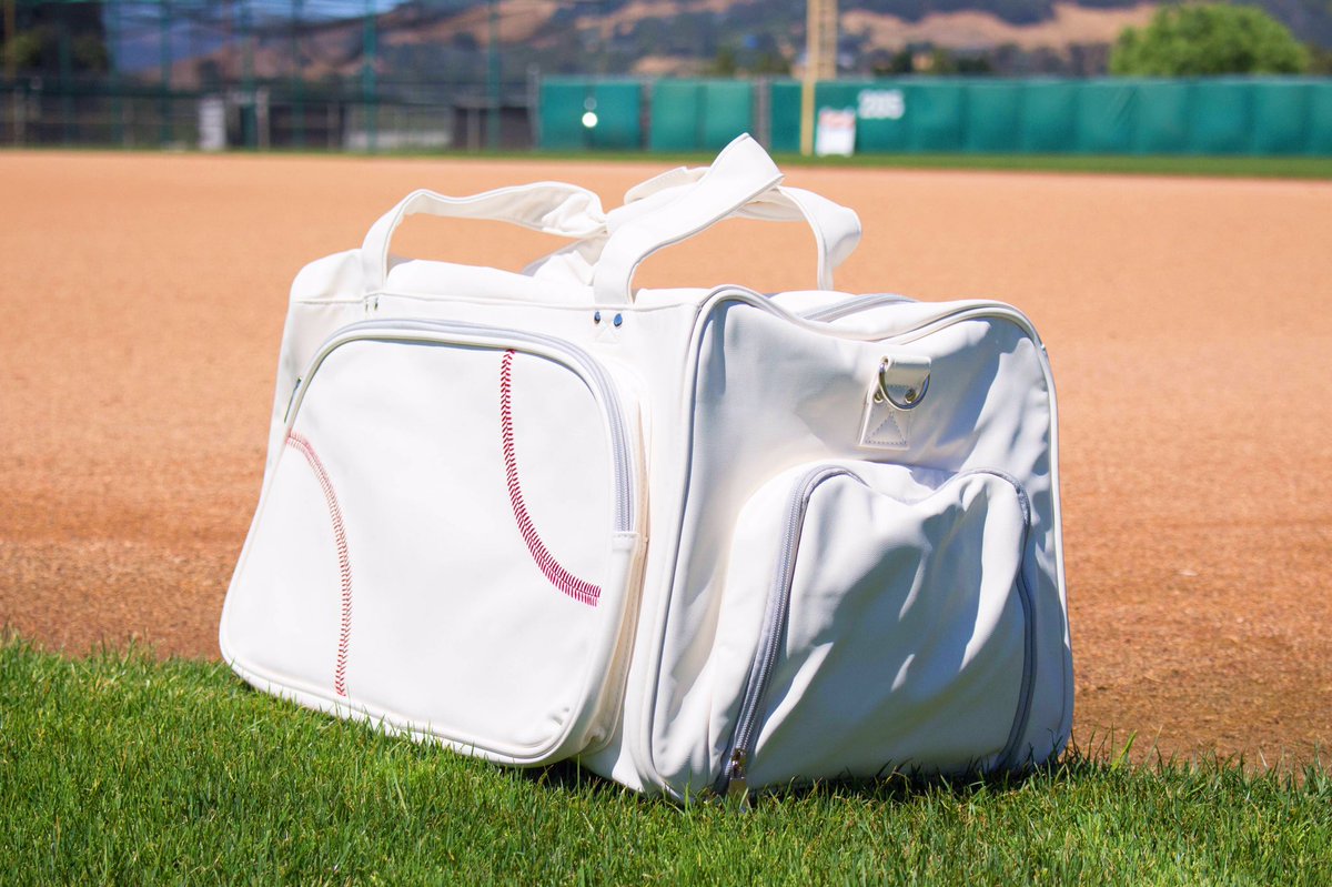 White Baseball Duffel Bag