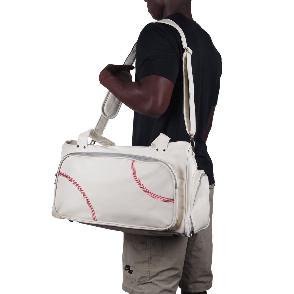 White Baseball Duffel Bag