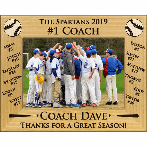 Baseball Team Roster #1 Coach Personalized Photo Frame<br>3 SIZES!