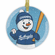 Baseball Team Snowman Glass Ornament