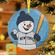 Baseball Team Snowman Glass Ornament