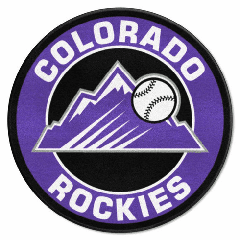 Colorado Rockies MLB 27" Round Baseball Rug