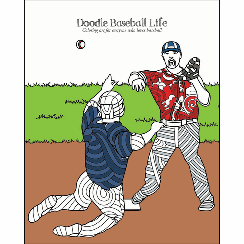 Doodle Baseball Life Adult Coloring Book