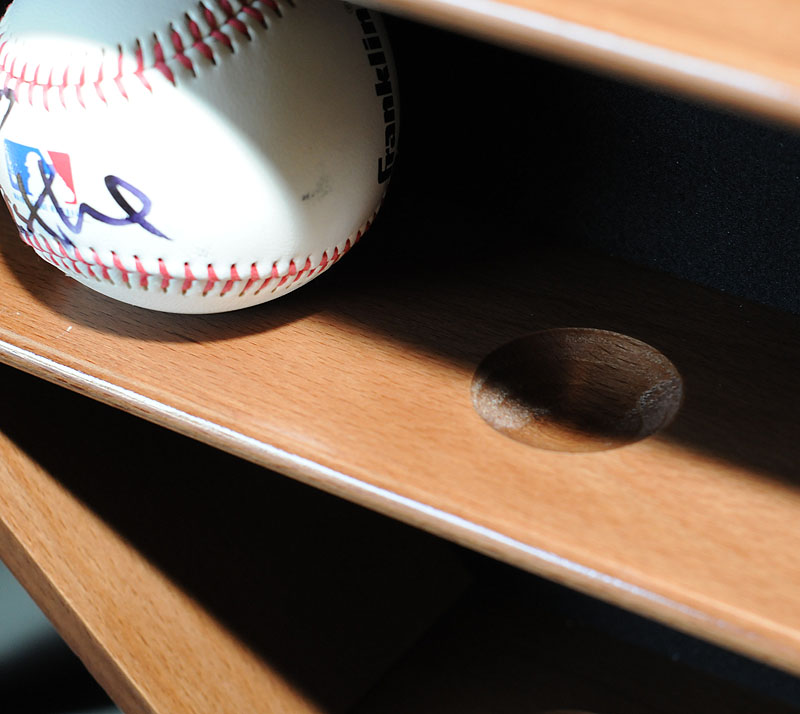 Home Plate Shaped Baseball Display Case Locking Holders Rack w