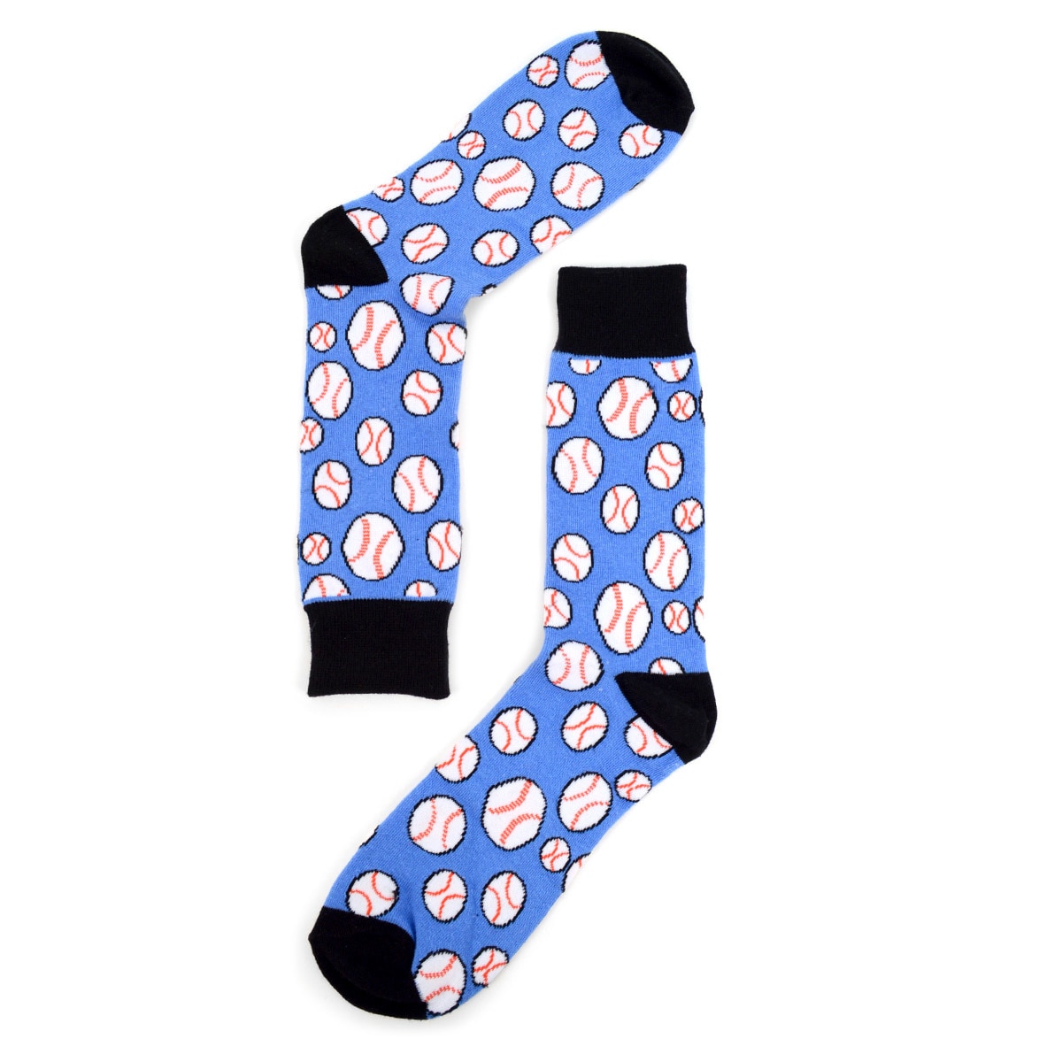 Men's Blue Baseball Dress Socks