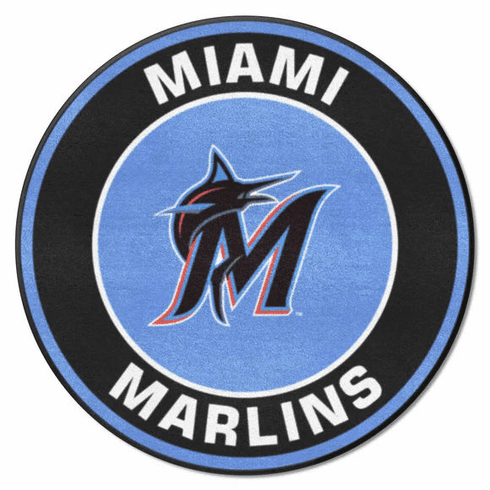 Miami Marlins MLB 27" Round Baseball Rug