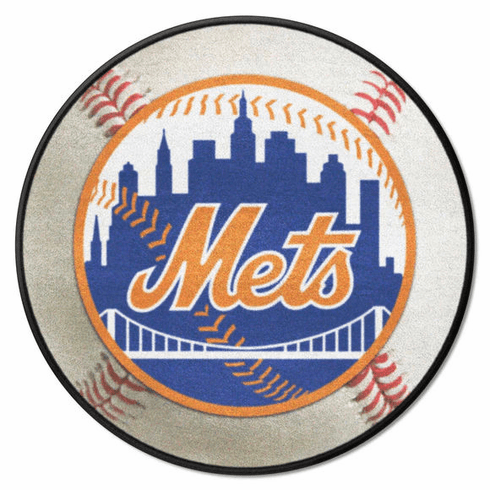 New York Mets MLB 27" Round Baseball Rug
