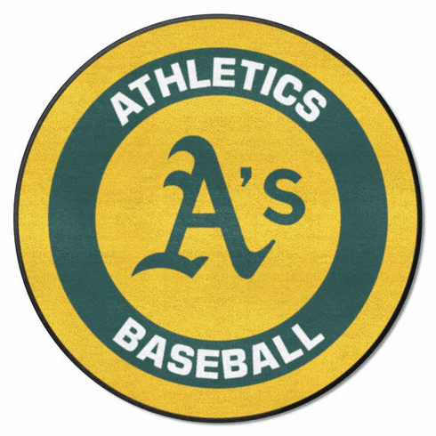 Oakland Athletics MLB 27" Round Baseball Rug