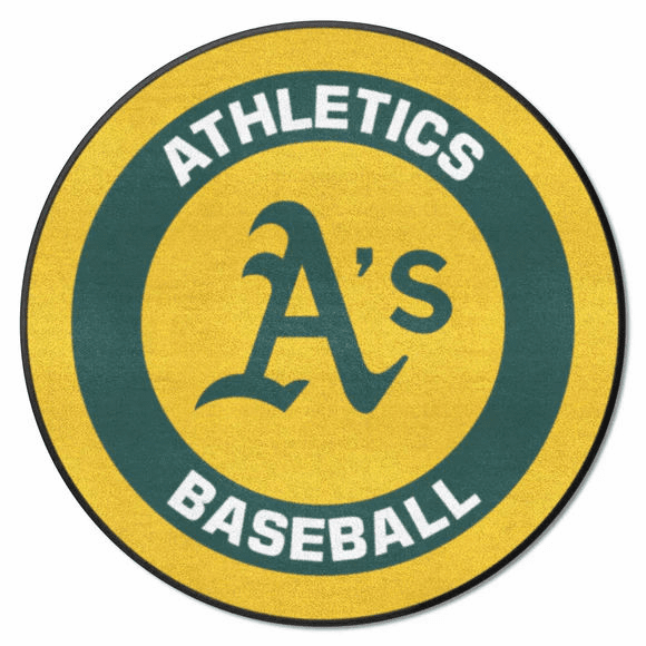 Oakland Athletics MLB 27" Round Baseball Rug