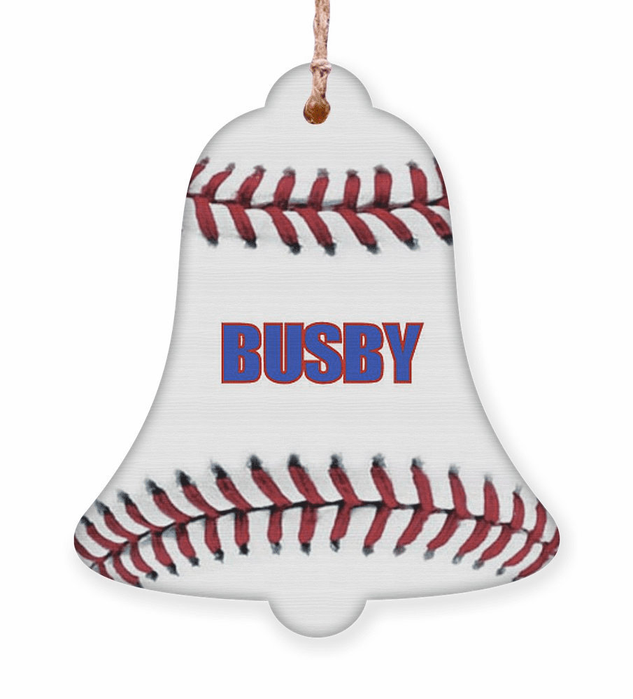 Personalized Baseball Bell Shaped Wooden Christmas Ornament