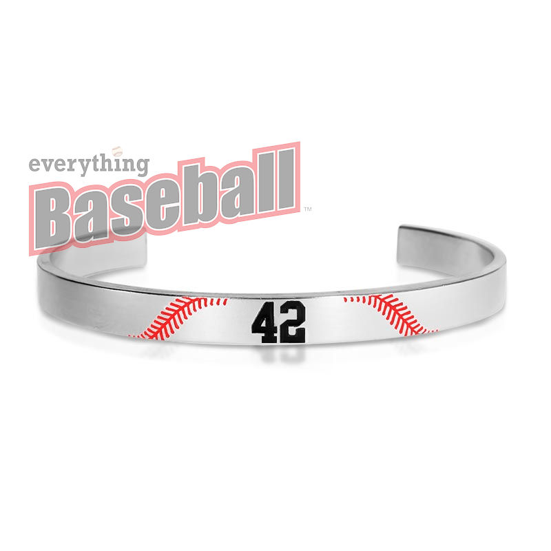 Personalized Baseball Number Bangle Bracelet