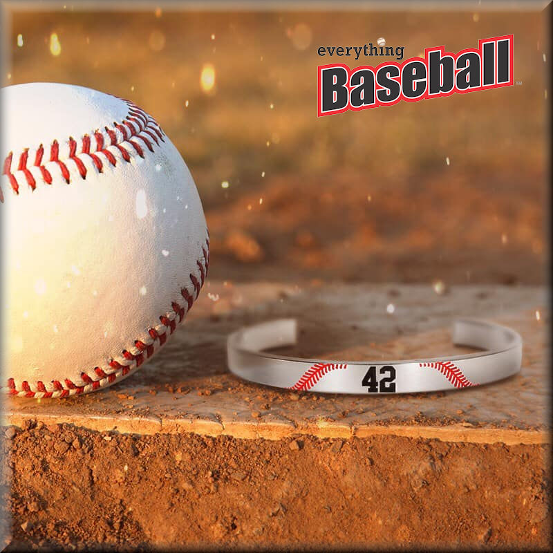 Personalized Baseball Number Bangle Bracelet