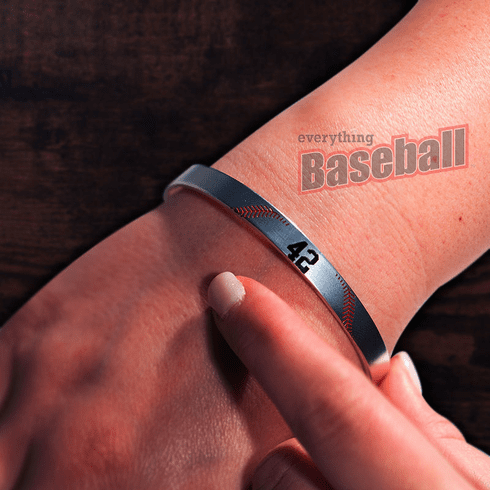 Personalized Baseball Number Bangle Bracelet