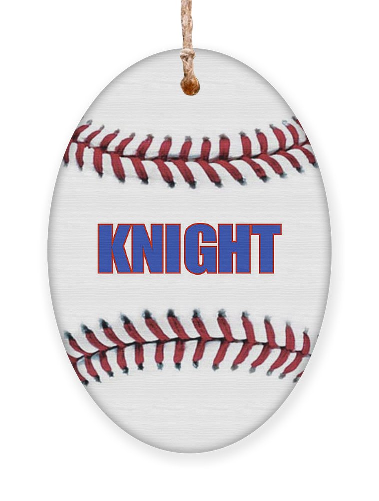 Personalized Baseball Oval Shaped Wooden Christmas Ornament