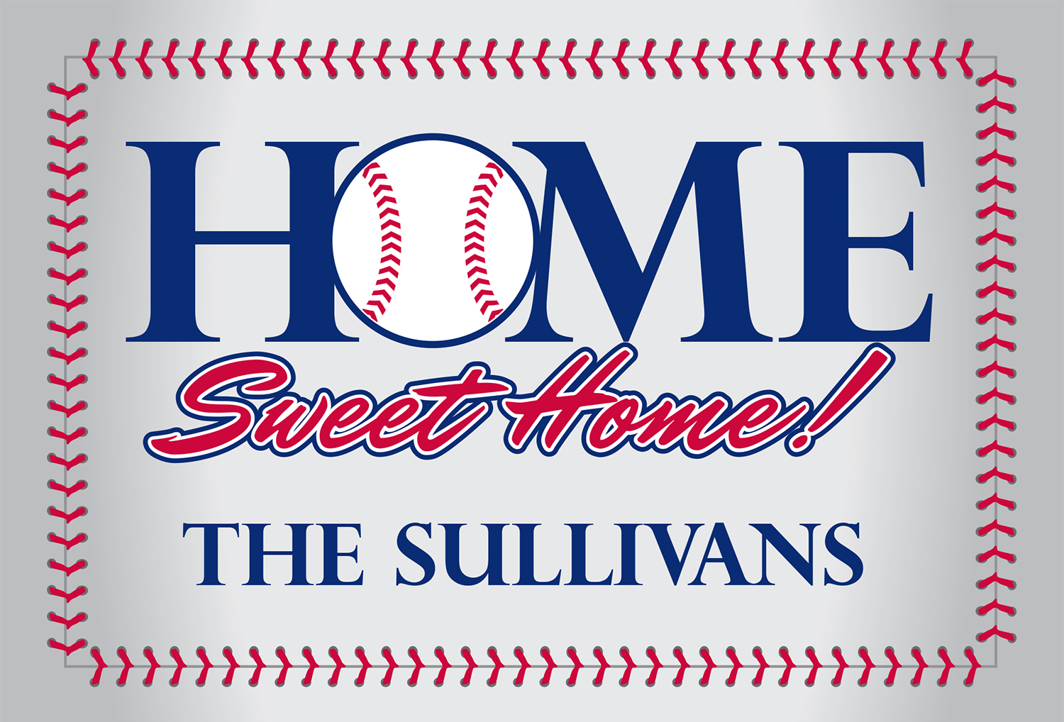 Personalized Home Sweet Home Custom Baseball Door Mat Doormat