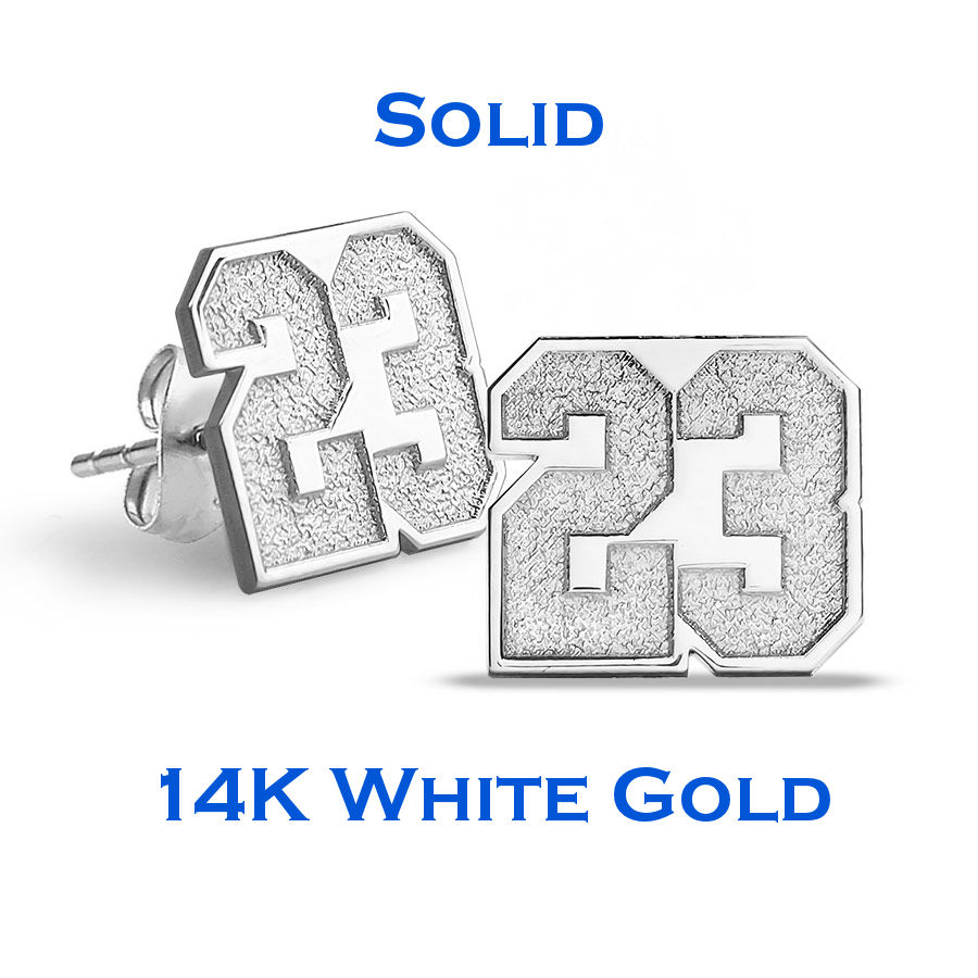 Sports Number Stud Earrings GOLD or SILVER
