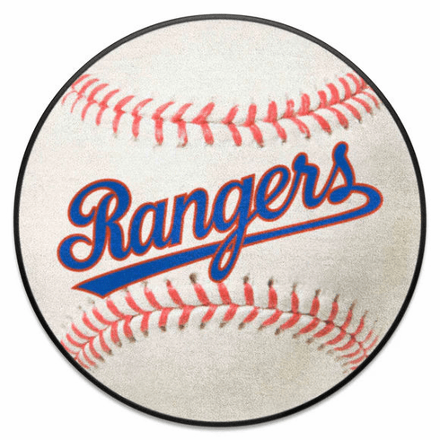 Texas Rangers MLB 27" Round Baseball Rug
