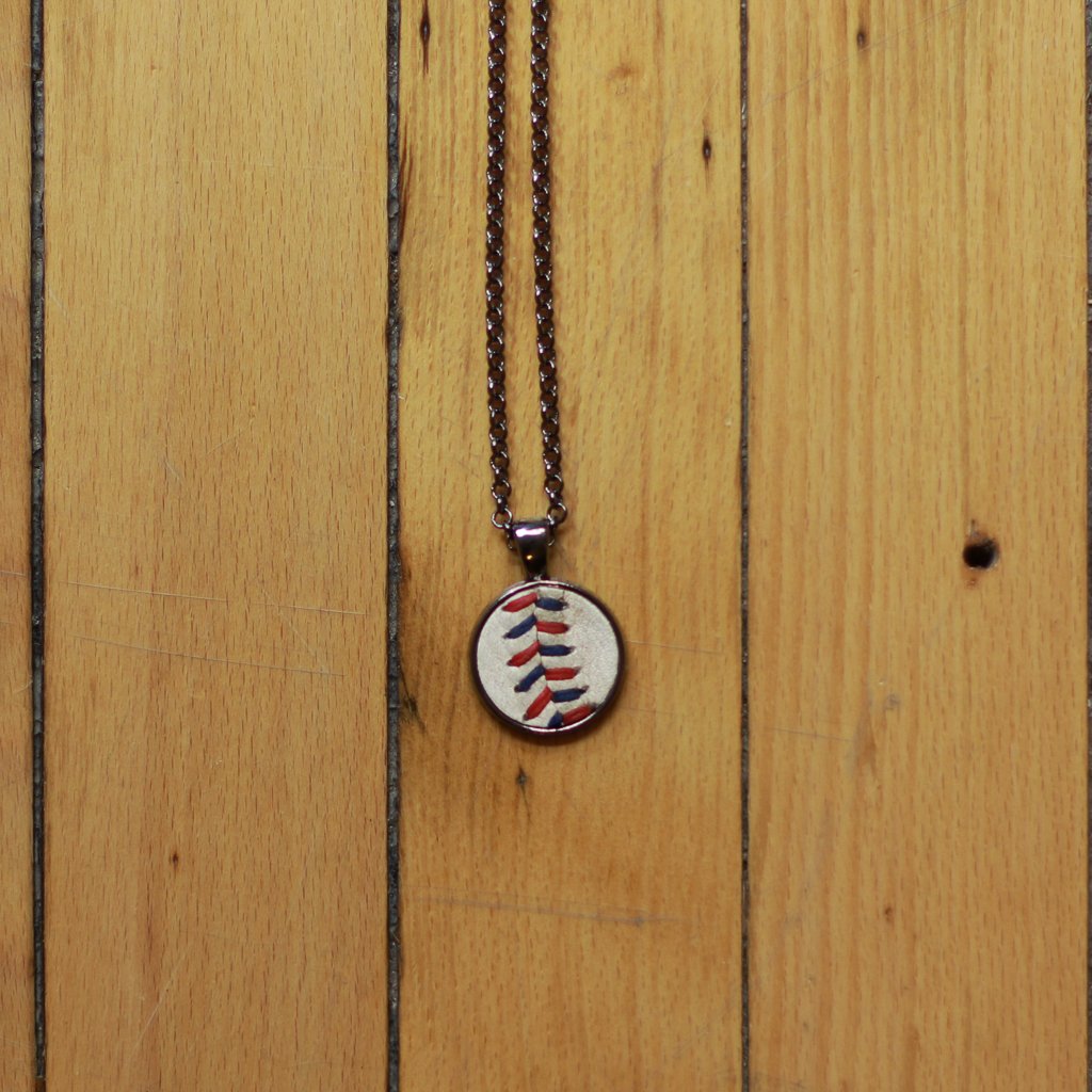 USA Colors Baseball Seam Pendant Necklace