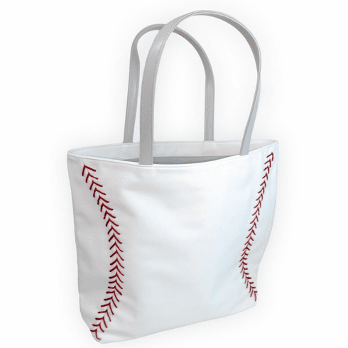 White Baseball Tote Bag<br>LESS THAN 4 LEFT!