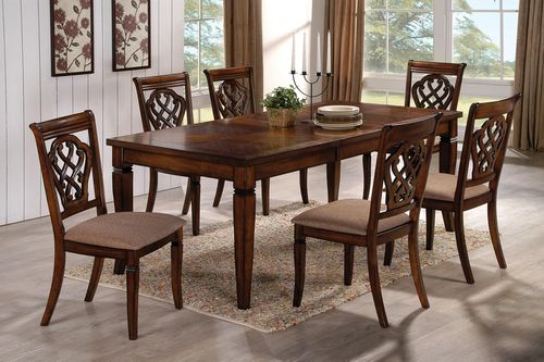 10339 7PC Dining Table & Upholstered Chair Set - 103391