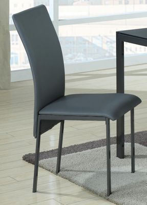 103740 Contemporary Charcoal Vinyl Dining Chair - Set of 2 - 103742