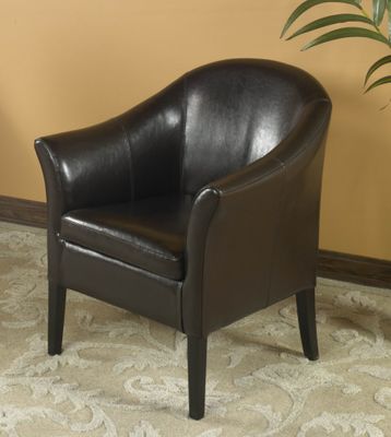 1404 Club Chair in Brown Leather - Armen Living - LCMC001CLBC