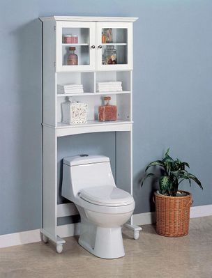 2 Door Bathroom Rack with Shelves - 800094