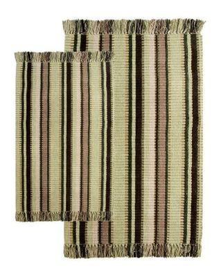 2-Piece Accent Rug Set in Bay Leaf / Multi - Silked Ribbed - 21158